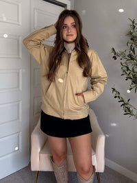 Orchard Oversized Collared Barn Jacket (Desert Beige/Brown)