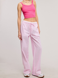 Paige Striped Boxer Style Wide-Leg Pants (Pink)