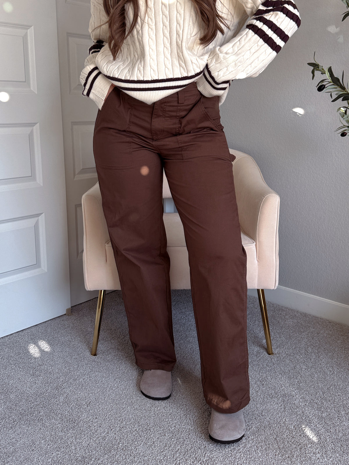 Palmer Carpenter Wide Leg Pants (Chocolate)