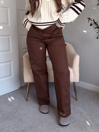 Palmer Carpenter Wide Leg Pants (Chocolate)