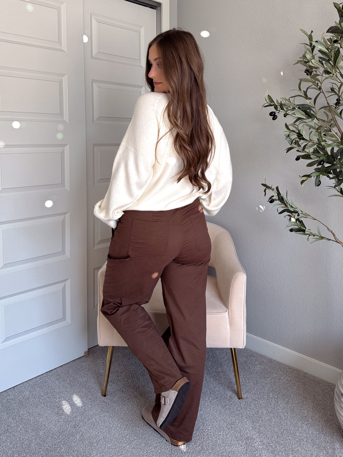 Palmer Carpenter Wide Leg Pants (Chocolate)