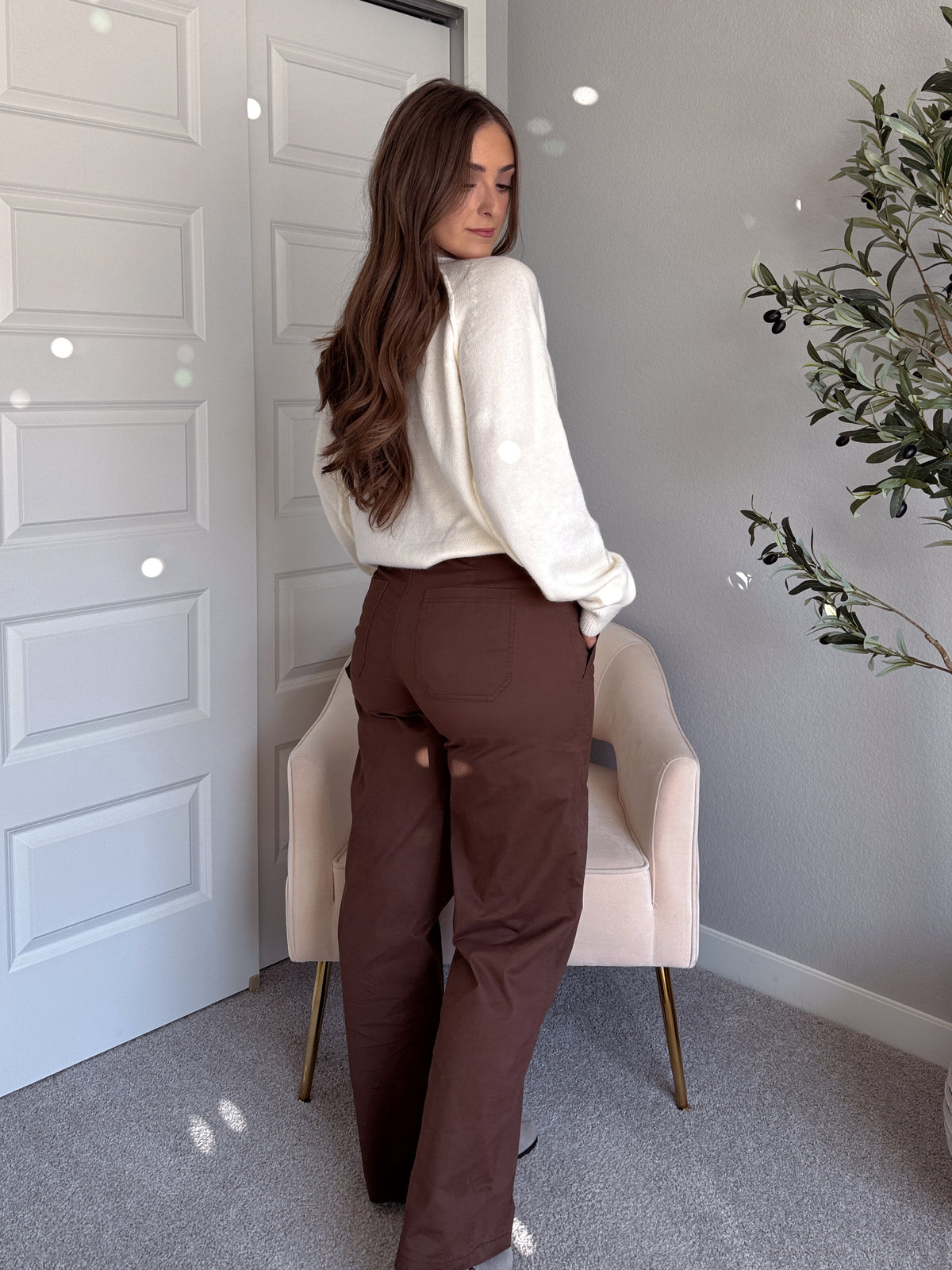 Palmer Carpenter Wide Leg Pants (Chocolate)