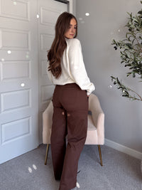Palmer Carpenter Wide Leg Pants (Chocolate)