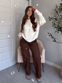 Palmer Carpenter Wide Leg Pants (Chocolate)