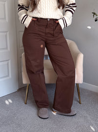 Palmer Carpenter Wide Leg Pants (Chocolate)