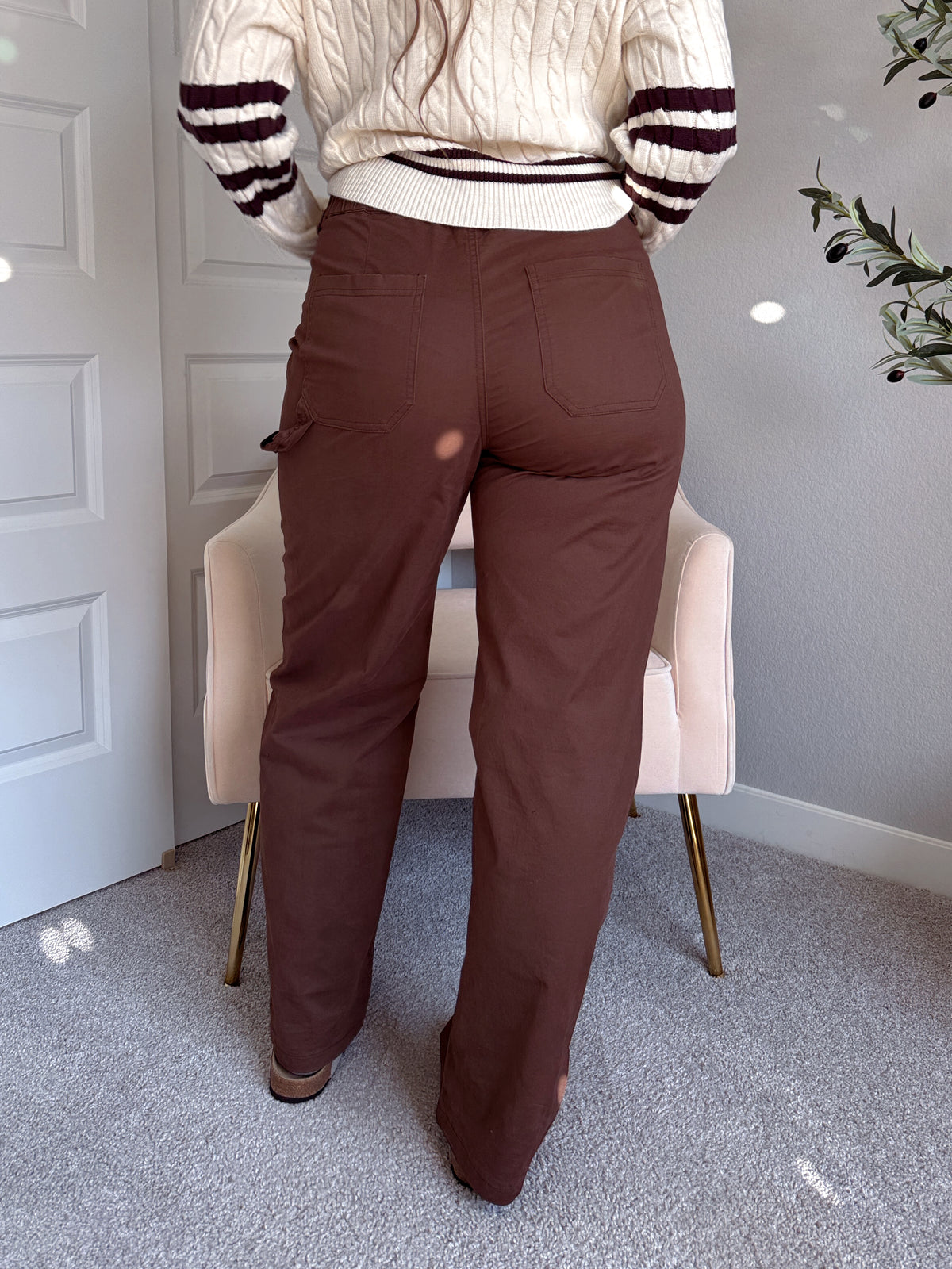 Palmer Carpenter Wide Leg Pants (Chocolate)