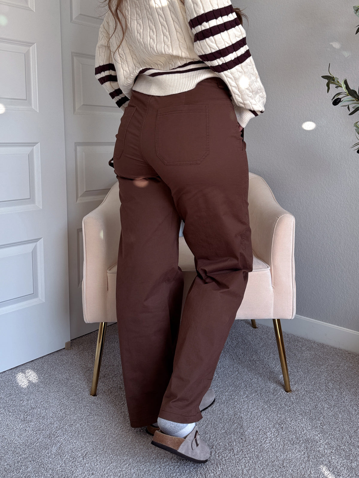 Palmer Carpenter Wide Leg Pants (Chocolate)