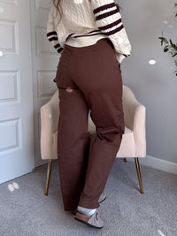 Palmer Carpenter Wide Leg Pants (Chocolate)