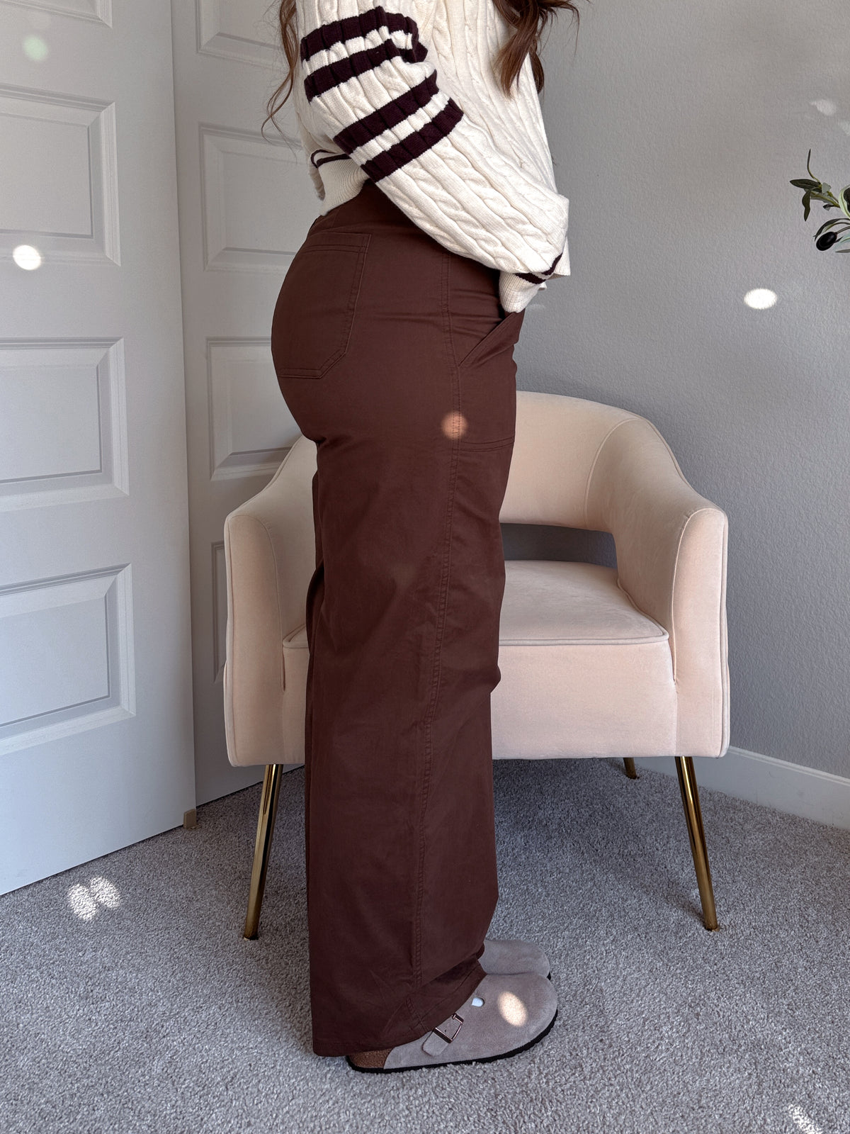 Palmer Carpenter Wide Leg Pants (Chocolate)