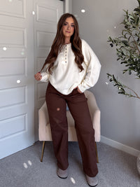 Palmer Carpenter Wide Leg Pants (Chocolate)