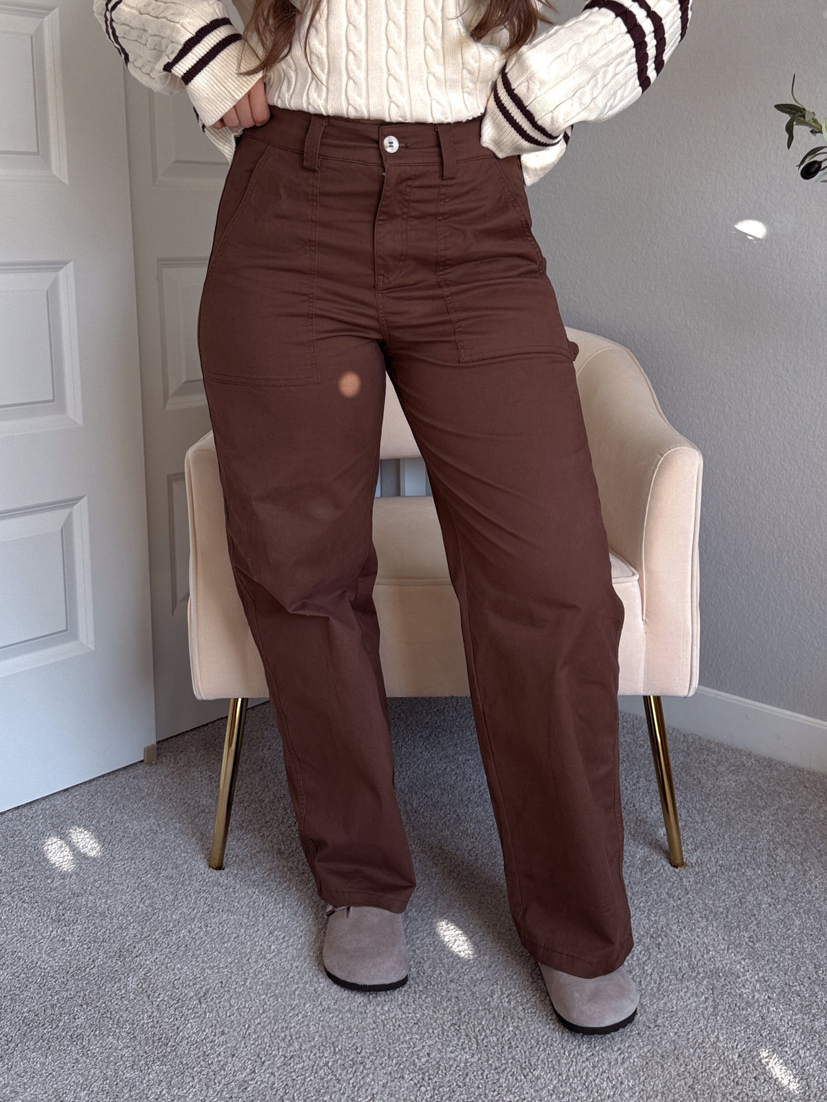 Palmer Carpenter Wide Leg Pants (Chocolate)