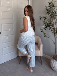 Petra Cotton Tie-Front Cinched Peplum Top (Off White)