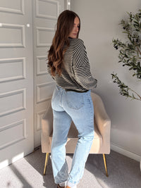 Pinegrove Striped Raw Edge Lightweight Cardigan (Olive)