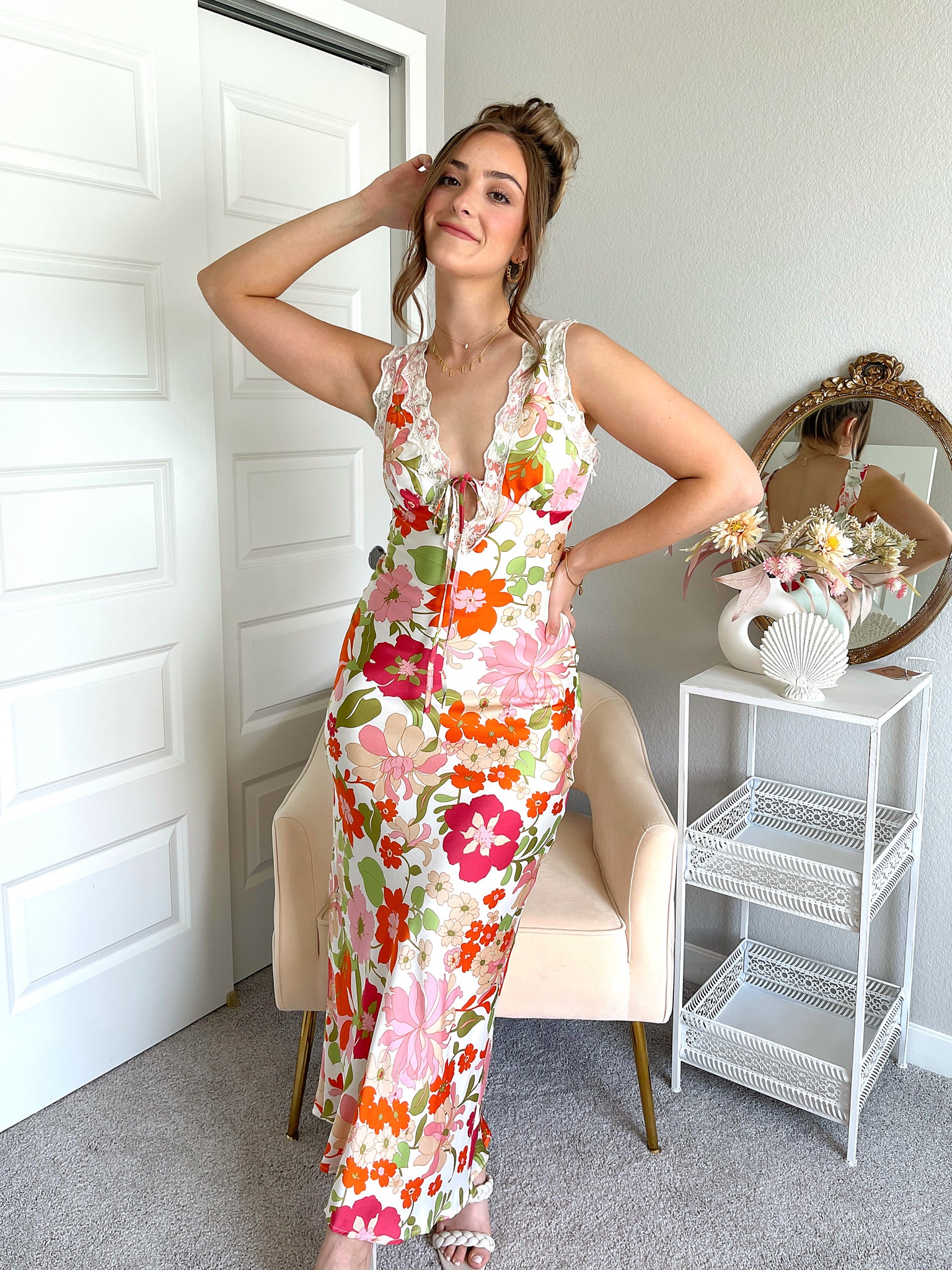 Floral maxi dress sleeveless online