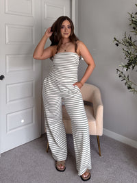 Reese Striped Tube Top (Sage Green)