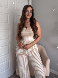 Reese Striped Tube Top (Taupe)
