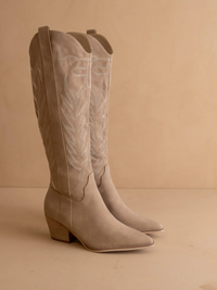 Samara Embroidered Tall Cowgirl Boots (Cedar)