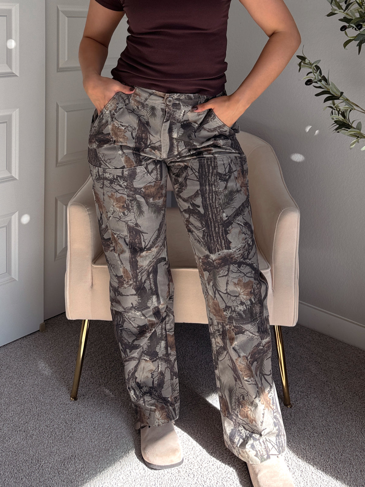 Scout Mid-Rise Twill Carpenter Pants (Woodland Camo)