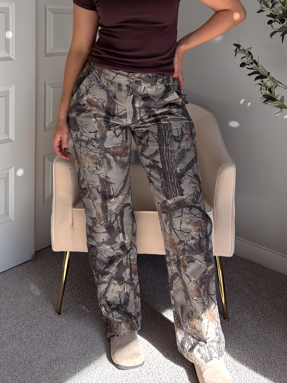 Scout Mid-Rise Twill Carpenter Pants (Woodland Camo)