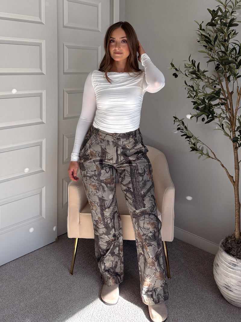 Scout Mid-Rise Twill Carpenter Pants (Woodland Camo)