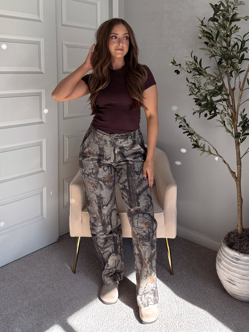 Scout Mid-Rise Twill Carpenter Pants (Woodland Camo)