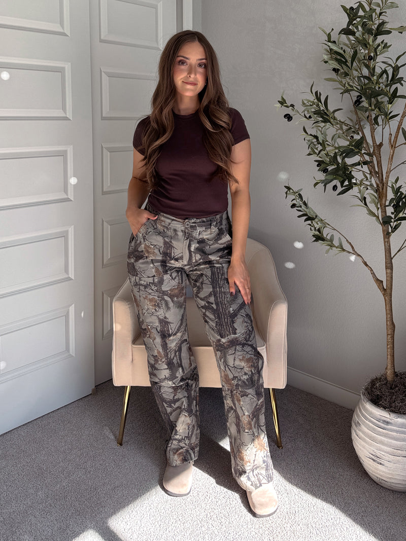 Scout Mid-Rise Twill Carpenter Pants (Woodland Camo)