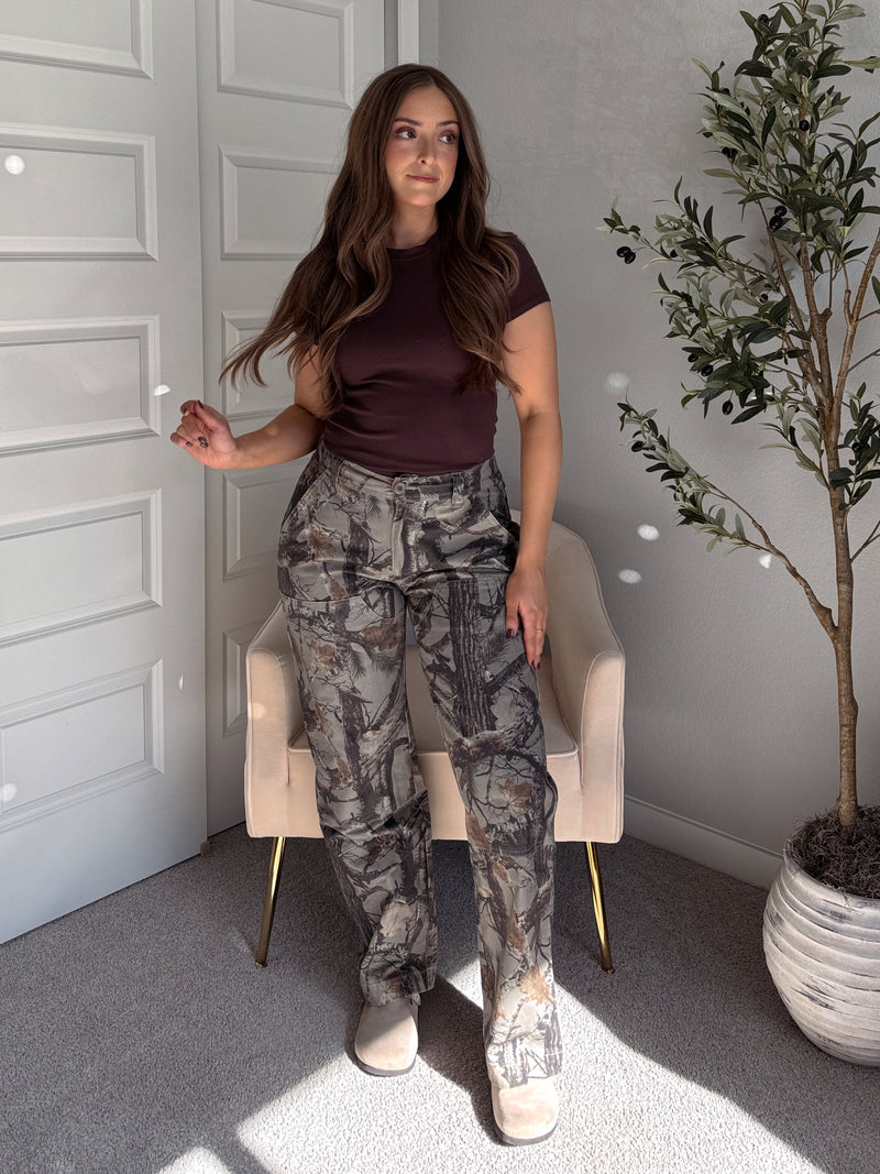 Scout Mid-Rise Twill Carpenter Pants (Woodland Camo)