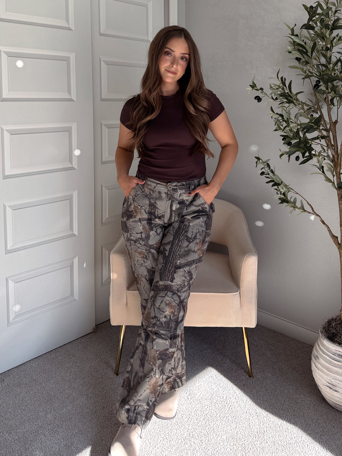 Scout Mid-Rise Twill Carpenter Pants (Woodland Camo)