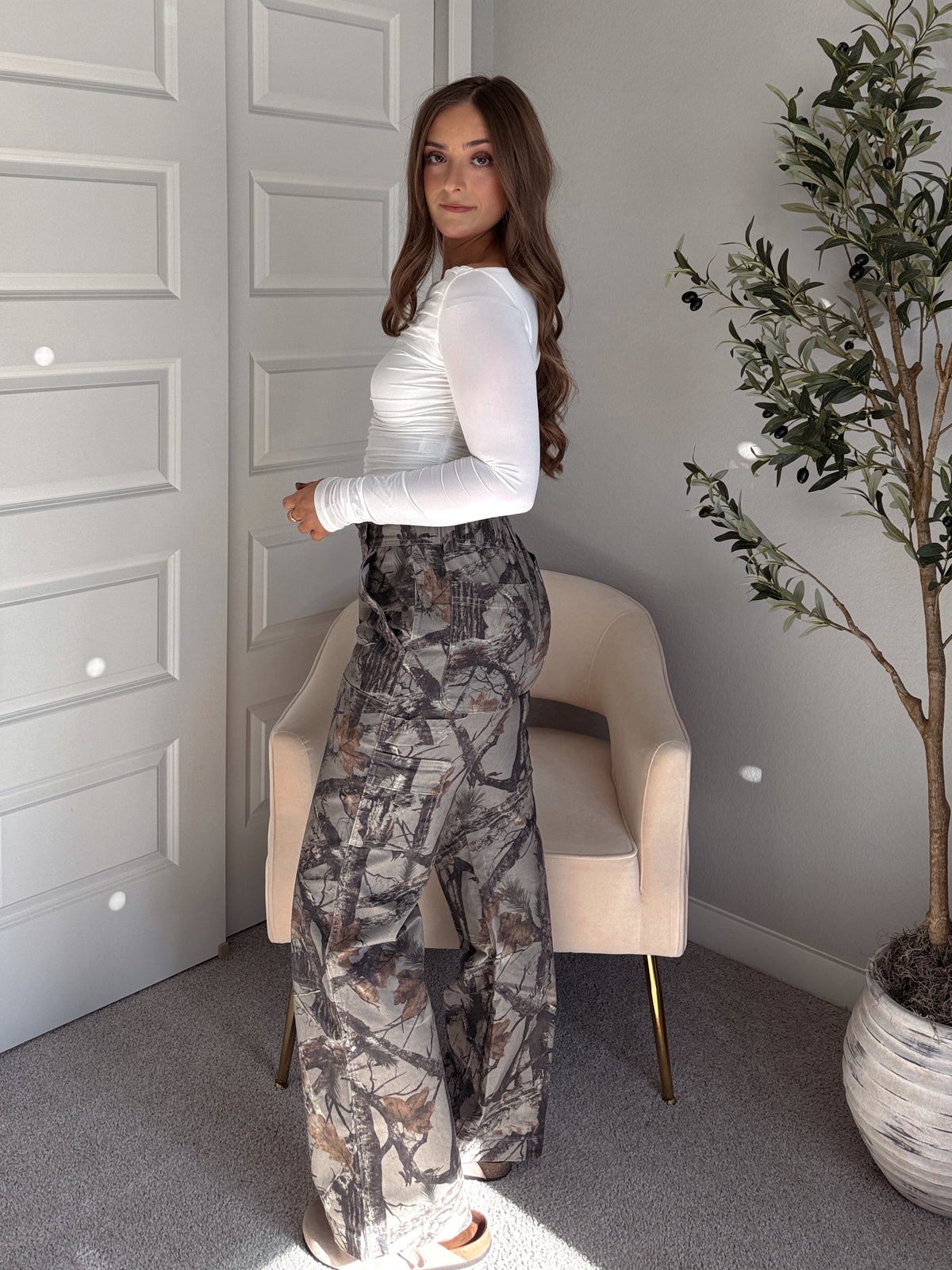 Scout Mid-Rise Twill Carpenter Pants (Woodland Camo)