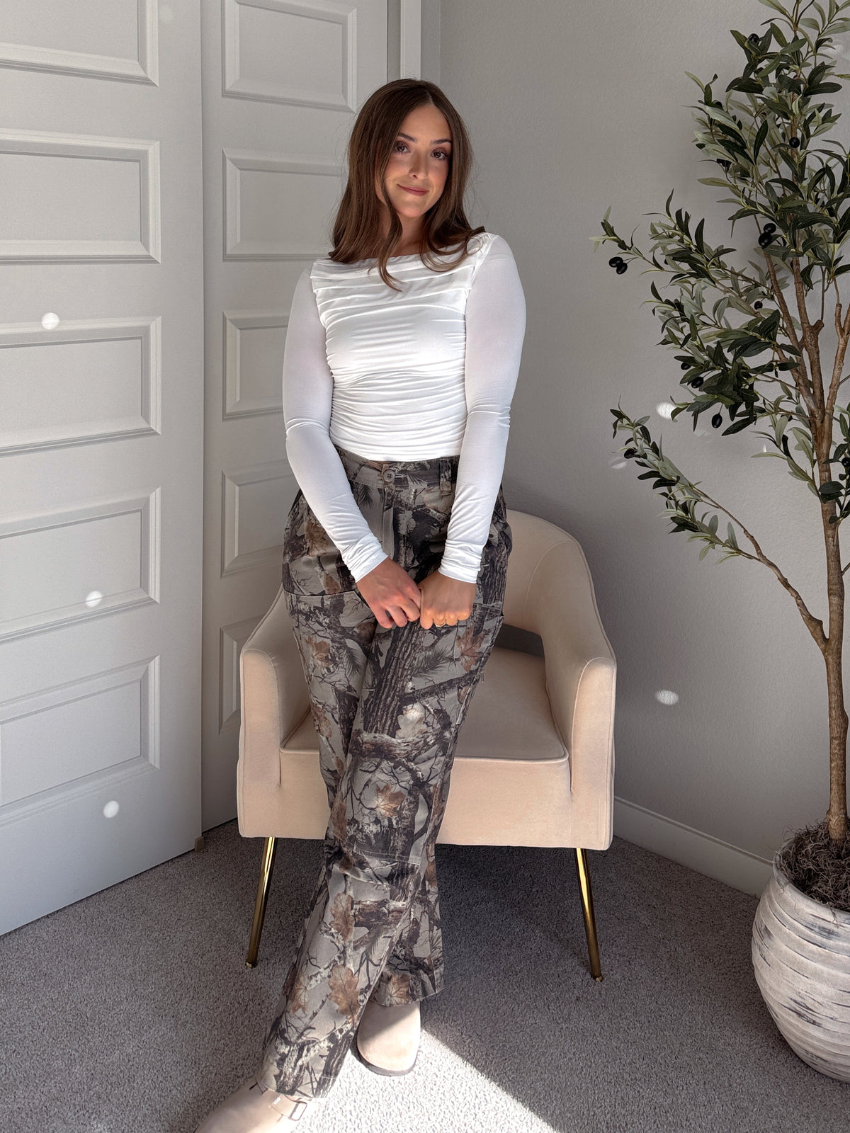 Scout Mid-Rise Twill Carpenter Pants (Woodland Camo)