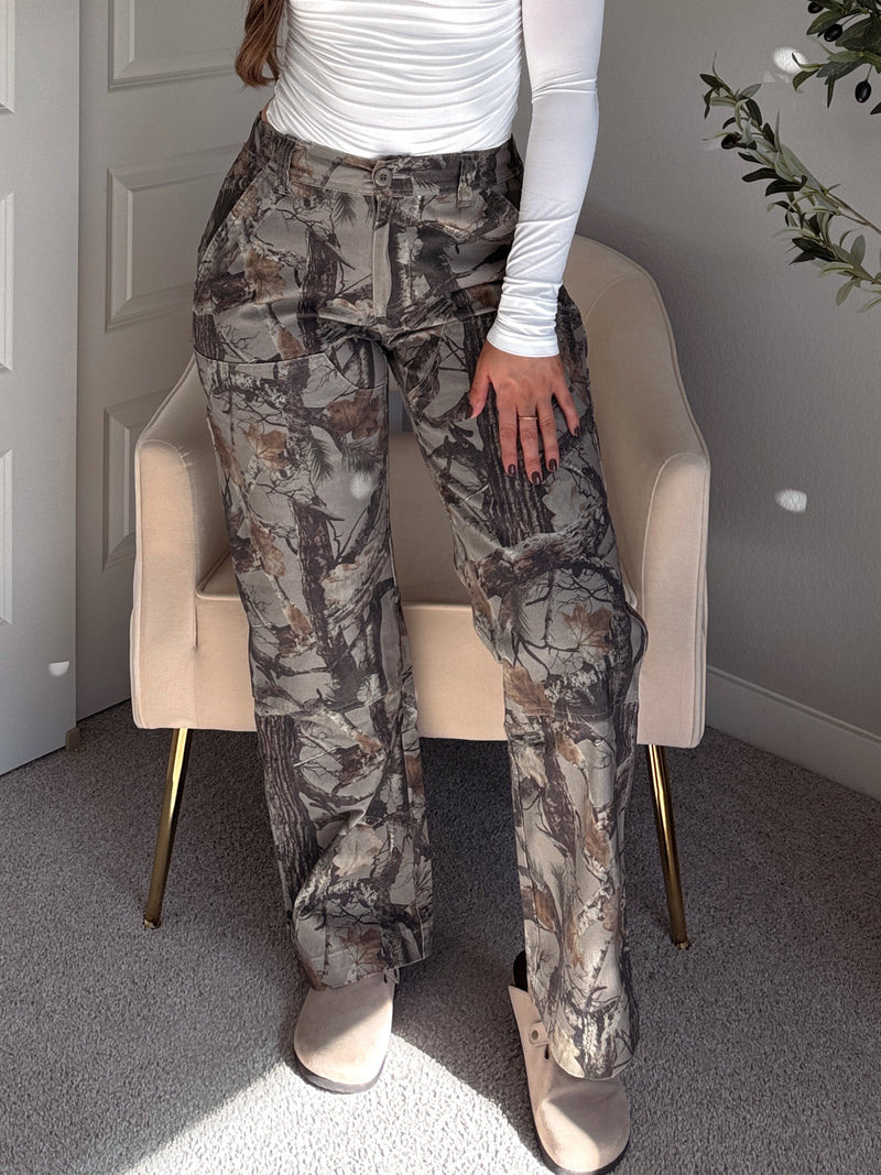 Scout Mid-Rise Twill Carpenter Pants (Woodland Camo)