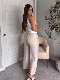 Seabrook Breezy Textured Straight Leg Pants (Natural)