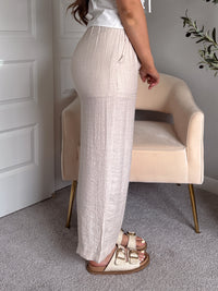Seabrook Breezy Textured Straight Leg Pants (Natural)