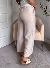 Seabrook Breezy Textured Straight Leg Pants (Natural)