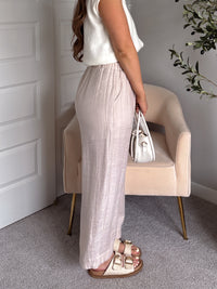 Seabrook Breezy Textured Straight Leg Pants (Natural)