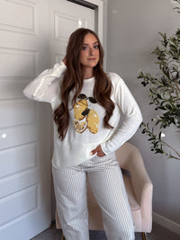Sorrento Lemon Graphic Lightweight Oversized Knit Sweater (Cream)
