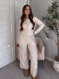 Sunday Morning Wide Leg Knit Pants (Oatmeal)