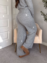 Sunday Morning Wide Leg Knit Pants (Heather Gray)