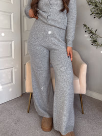 Sunday Morning Wide Leg Knit Pants (Heather Gray)