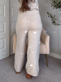 Sunday Morning Wide Leg Knit Pants (Oatmeal)