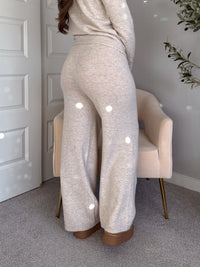 Sunday Morning Wide Leg Knit Pants (Oatmeal)