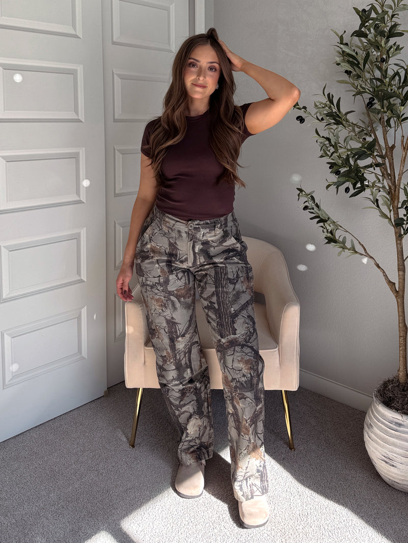 Scout Mid-Rise Twill Carpenter Pants (Woodland Camo)