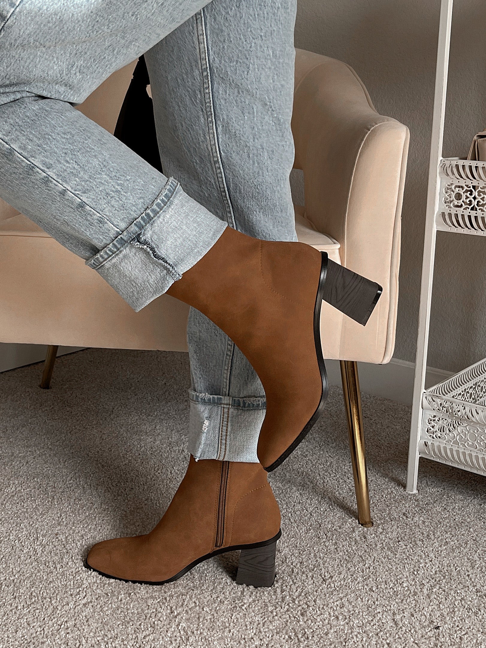 Vera Square Toe Ankle Boot (Brown) – La Belle Boutique