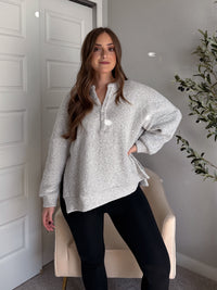 Winslow Marina Textured Cotton Knit Henley (Cream/Black)