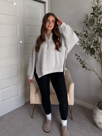 Winslow Marina Textured Cotton Knit Henley (Cream/Black)