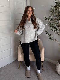 Winslow Marina Textured Cotton Knit Henley (Cream/Black)