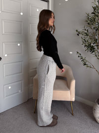 Winslow Marina Textured Wide-Leg Cotton Lounge Pants (Cream/Black)