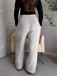 Winslow Marina Textured Wide-Leg Cotton Lounge Pants (Cream/Black)