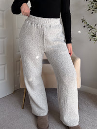 Winslow Marina Textured Wide-Leg Cotton Lounge Pants (Cream/Black)