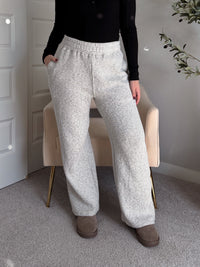 Winslow Marina Textured Wide-Leg Cotton Lounge Pants (Cream/Black)